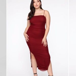 Ruched midi dress